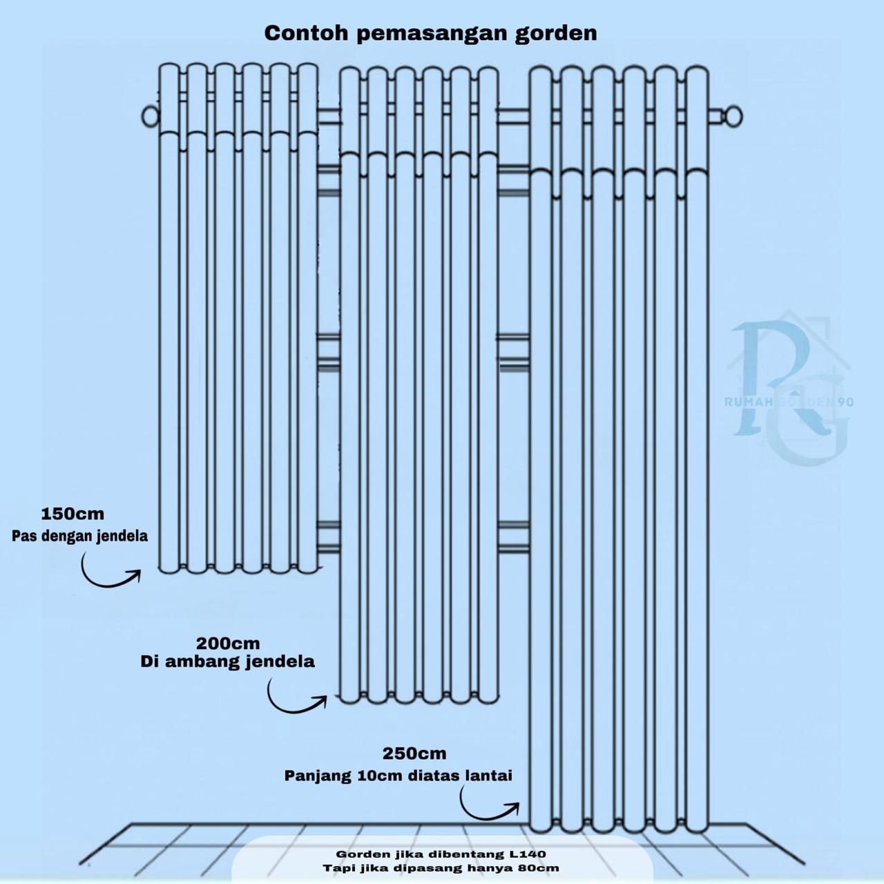 Gorden Jendela Dan Pintu Kamar Aesthetic Gordeng Penyekat Ruang Tamu Minimalis Polos Bahan Blackout Tebal Serat Embos sudah terdapat Tali