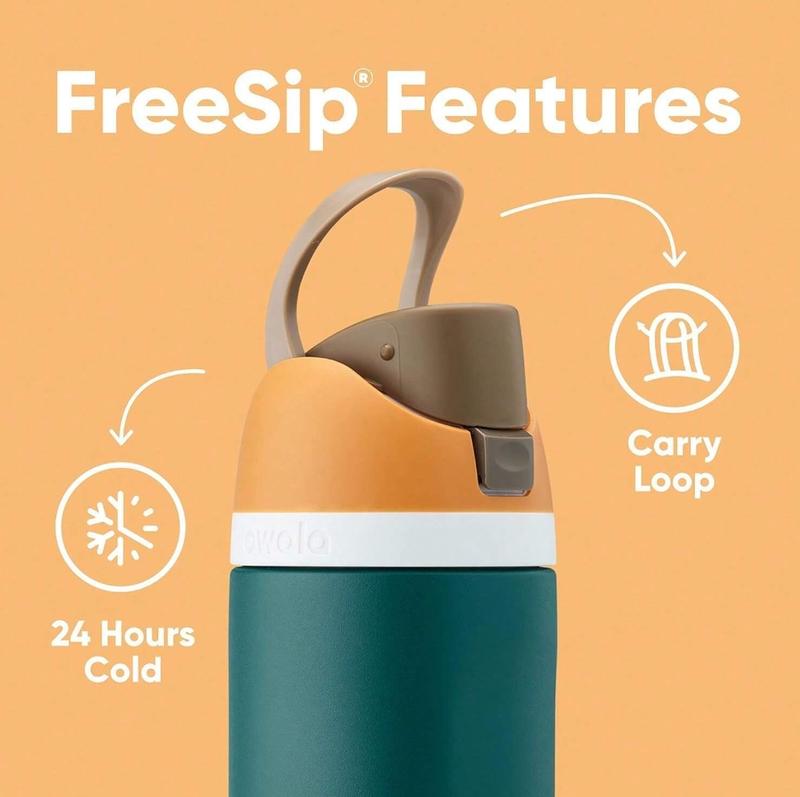 Product Introduction of (Kitty cat) Owala FreeSip Insulated Stainless Steel Sports Water Bottle with Straw, Thermos Cup Straw Bottle Portable Cup Sports Water Bottle Lid Mug Tumbler 17