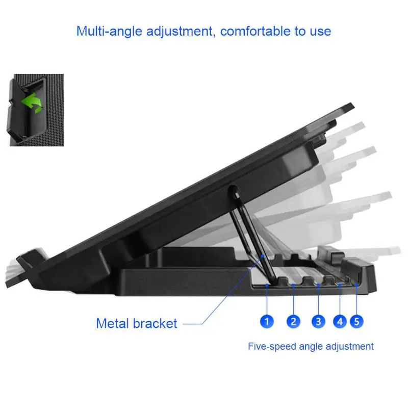 Cooling Pad Laptop Adjustable Stand 2 Kipas 140mm - N99 / Dudukan Kipas Pendingin Laptop Tablet 4