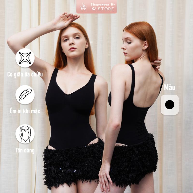 LUCY Shapewear Bodysuit WSTORE Cổ Tim Sát Nách Mặc Lót Trong Quần Áo - Shapewear by W.Store - KHÔNG KÈM QUẦN CHÂN VÁY
