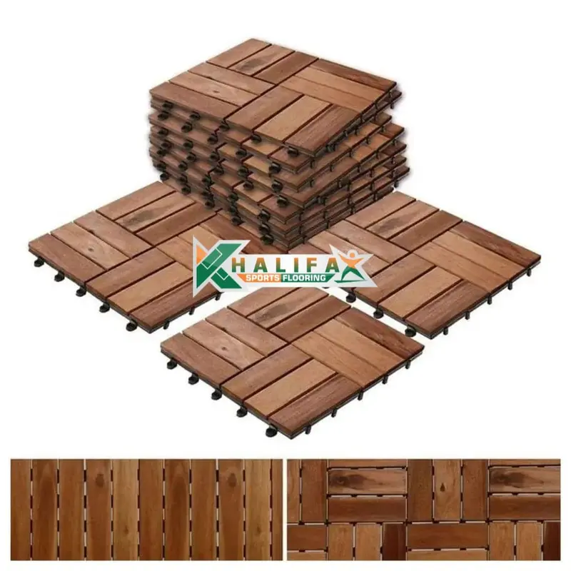Decking Tile Kayu Jati 30 x 30cm - Pilihan Terbaik untuk Taman Anda Lem 1