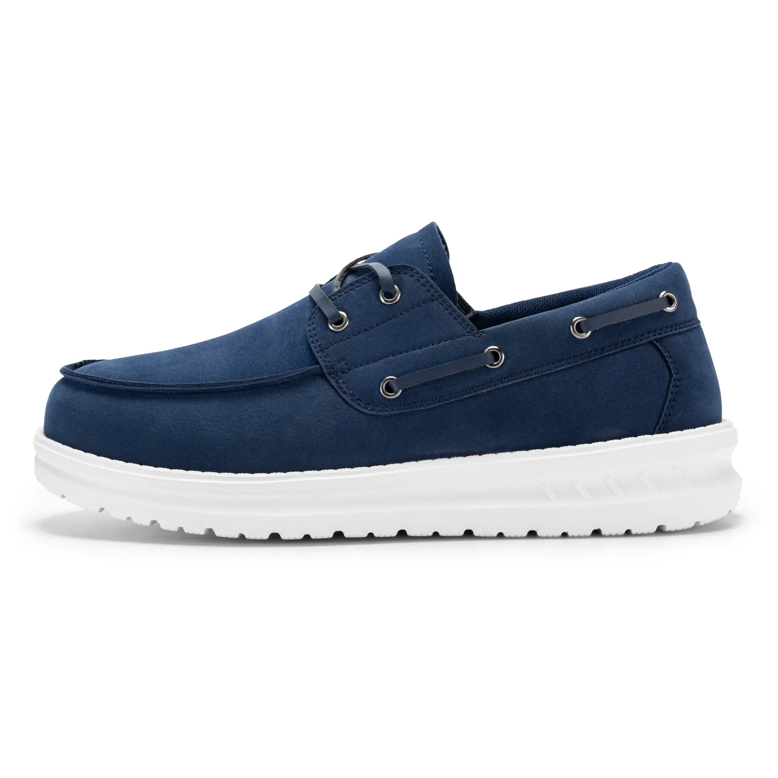 FitVille Men's Coastline Slip-On Boat Shoes V1 Footwear Boy Comfort Leather