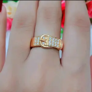 Cincin wanita motif GP perhiasan wanita tahan karat Permata