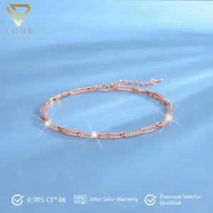Lore Jewellery - Gelang Moissanite Lapis Emas Putih 18K - Quinza Moissanite Bracelet 0.24 CT