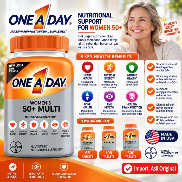 Gambar One A Day Women 50+ Multivitamin Multi Mineral Wanita Usia 50 Tahun Keatas dari Tokovita1981 Kota Administrasi Jakarta Utara Tokopedia
