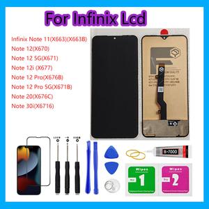 For Infinix Note 11(X663)/Note 12(X670)/Note 12 5G(X671)/Note 12i (X677)/Note 12 Pro(X676B)/Note 12 Pro 5G(X671B)/Note 20(X676C)/Note 30i(X6716) Lcd Phone Touch Screen Replacement.