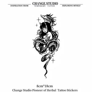 รอยสักชั่วคราว ดีไซน์รอยสักผู้หญิงมังกร ติดทนนาน 15 วัน กันน้ำ ทนต่อการสึกหรอ สติ๊กเกอร์รอยสัก