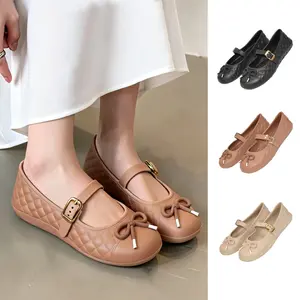 Flat Shoes Wanita Sandal Sepatu Cewek Sandal Karet Jelly Kekinian Feminim Hiasan Pita Bahan Eva Ringan Anti Slip G8956