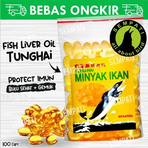 Minyak ikan 100 butir tung fish tunghai tung hai liver fish oil