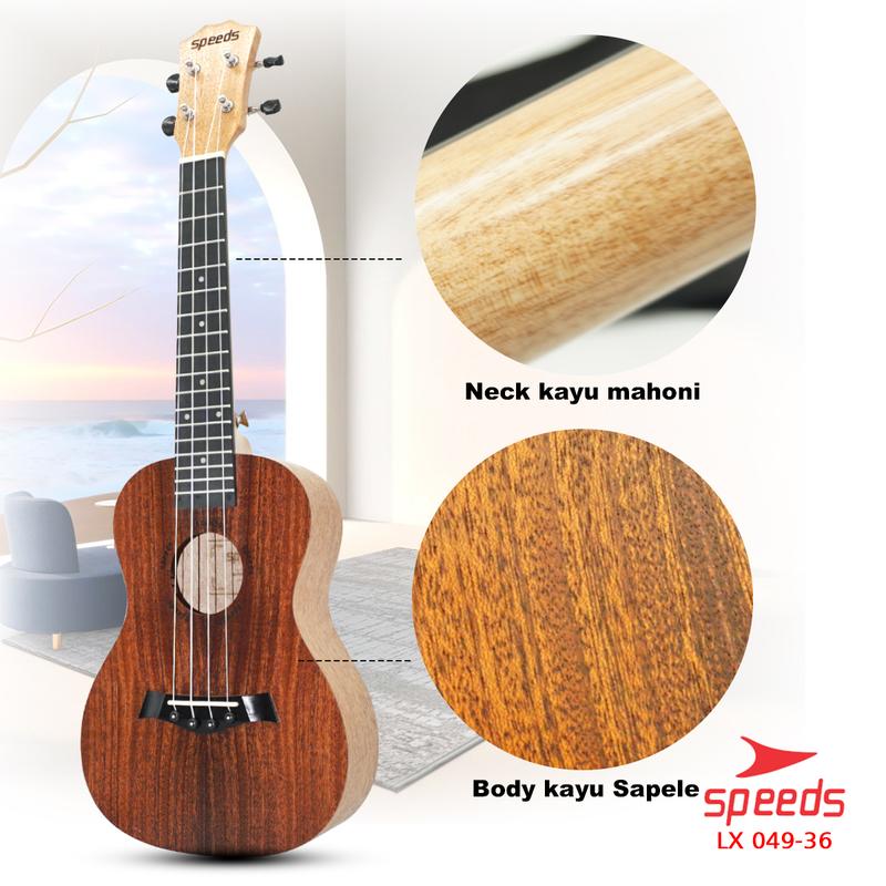 Ukulele Concert Ukulele 4 Senar Ukulele 24 Inch Akustik Kayu Premium SPEEDS 049-36 6