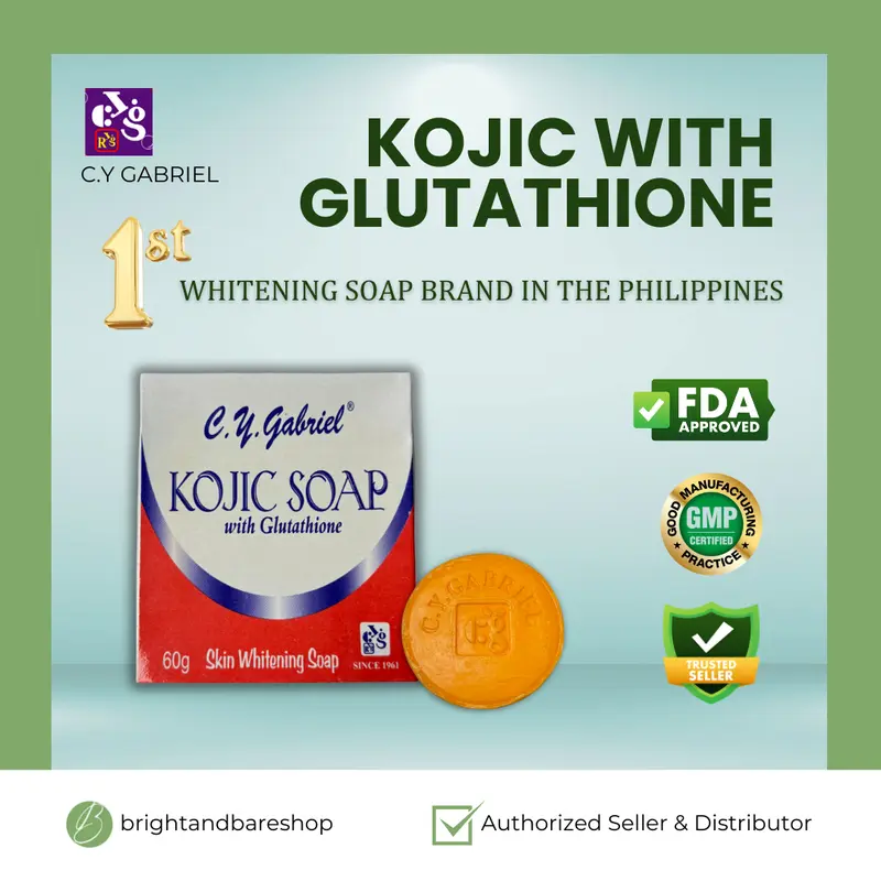 kojic soap with glutathione Cy Gabriel Kojic with Glutathione 135g whitening soap skin brightening soap  smooth skin glowing skin effective whitening soap