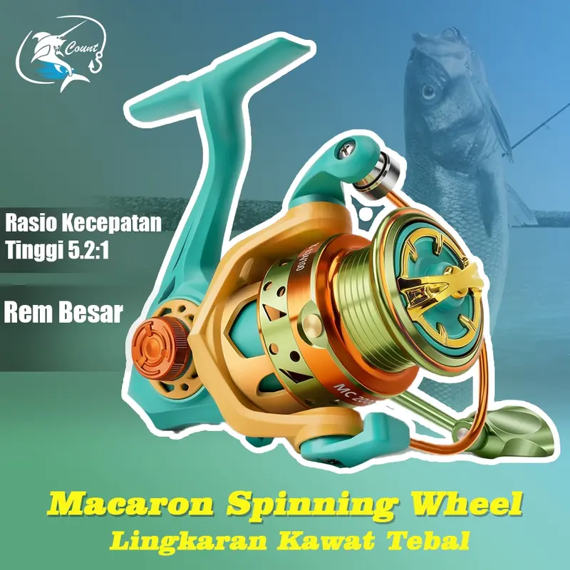 MC Reel Pancing 1000 - 3000 / Tarikan Pancing Ikan Logam CNC / Ril Pancing Memancing Rasio Gear 5.2:1 Max Drag 10KG 0