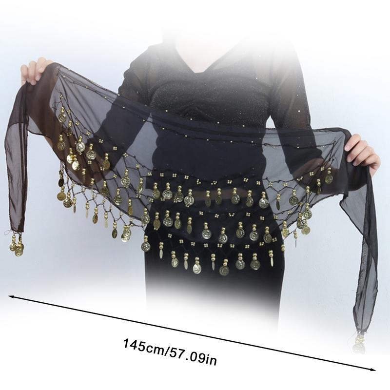 Product Introduction of Dây Chuyền Đeo Hông Múa Bụng, Với Ba Lớp Thắt Lưng, Khăn Quàng Lưng, Thích Hợp Cho Múa Ấn Độ, Dài 145cm, Thoáng Khí, 1 Cái 31