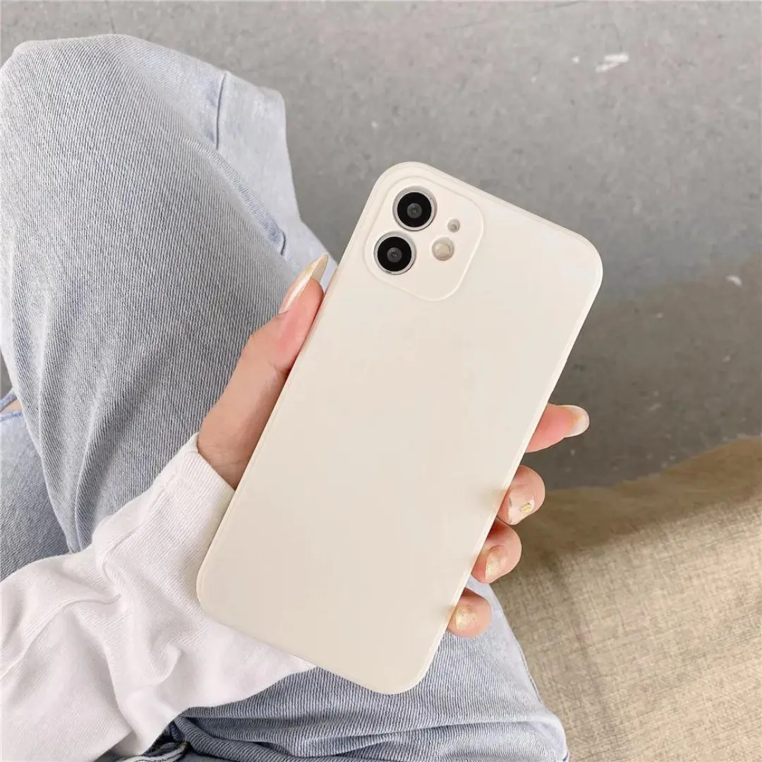Softcase Matte Solid Color Soft Tpu White Case For Iph*ne 6 6+ 7 8 X XS XR 11 12 13 14 15 PRO MAX PLUS