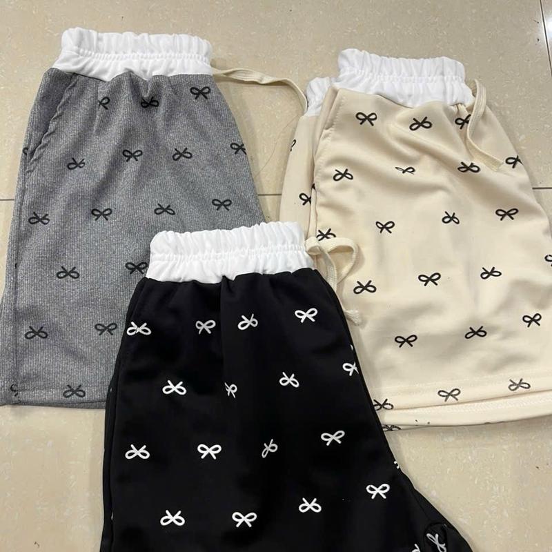COM Bo 3 Quần SHORT đùi hoạ tiết hình NƠ có túi cạp chun phối vải thun Co giãn 4 chiều. 8
