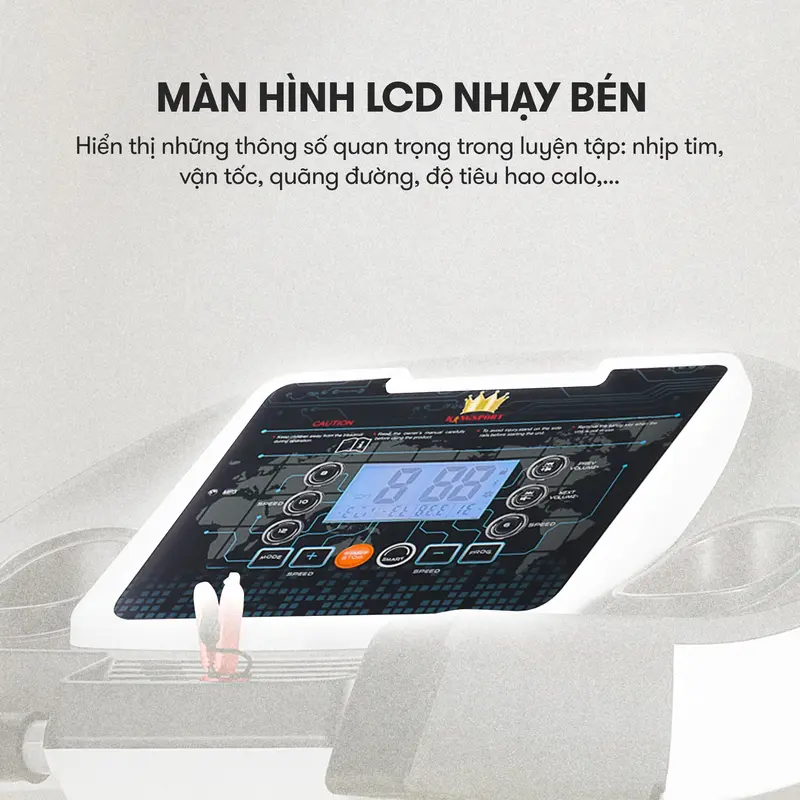 CHỈ GIAO MIỀN NAM I Máy chạy bộ KINGSPORT BK-8000 đơn năng,tốc độ tối đa 14km/h, 12 chường trình luyện tập, tra dầu tự động 6