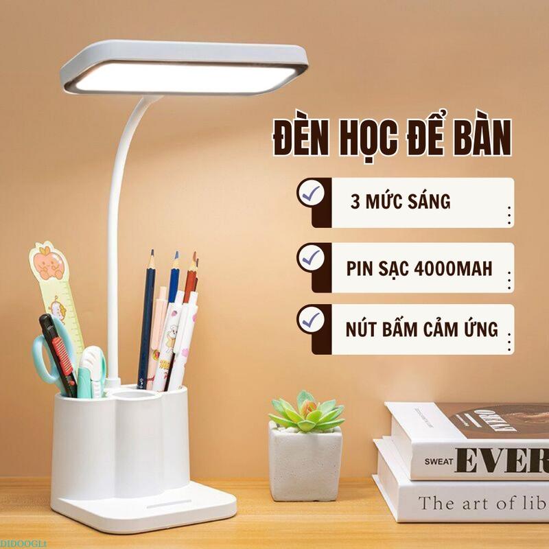 Đèn Bàn Học LED Không Nháy Hỗ Trợ Giảm Mỏi Mắt Chỉnh Sáng Nhiệt Màu Gập Gọn Học Sinh