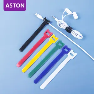 Wired Headphone Cable Manager Data cable storage Cable Ties Reusable 15cm, Multicolor