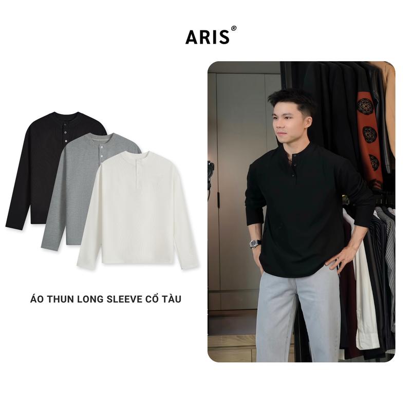   Aris x Thành Đơn Giản8  Áo thun dài tay cổ tàu form regular ARIS.STU chất liệu small waffle mềm mịn nam nữ unisex local brand AD02 