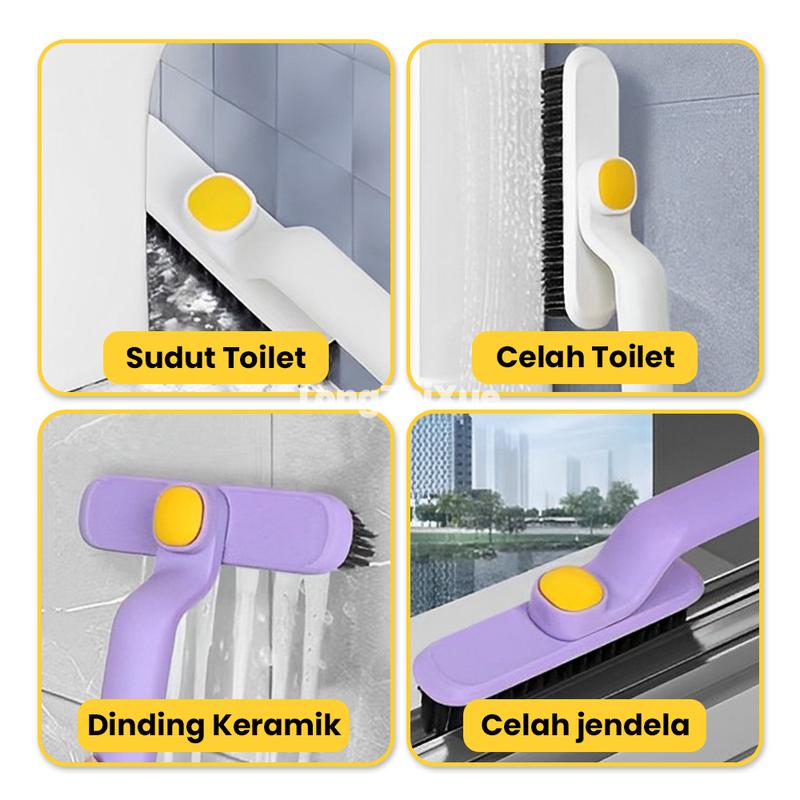 Multifunctional Rotating Gap Brush, Hard Bristle Brush For Bathroom Dead Corners, Two-in-one floor And Floor Gap Brush, Washbasin Cleaning Brush absorben air peralatan makan toilet  cleaner melamine sponge pelicin setrika laundry pewangi setrikaan laundry 4