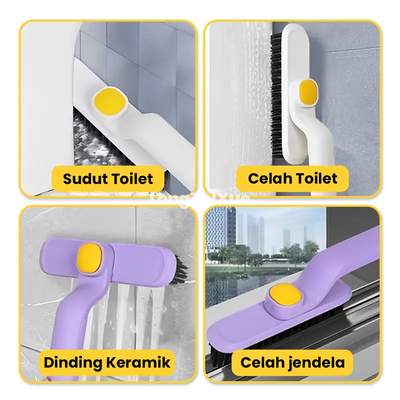 Multifunctional Rotating Gap Brush, Hard Bristle Brush For Bathroom Dead Corners, Two-in-one floor And Floor Gap Brush, Washbasin Cleaning Brush absorben air peralatan makan toilet  cleaner melamine sponge pelicin setrika laundry pewangi setrikaan laundry 4
