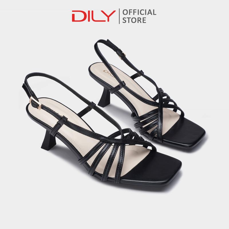 Giày sandal nữ DILY thiết kế mũi vuông, quai mảnh thanh lịch, sandal cao gót gót vuông tôn dáng cao 6cm DL0582