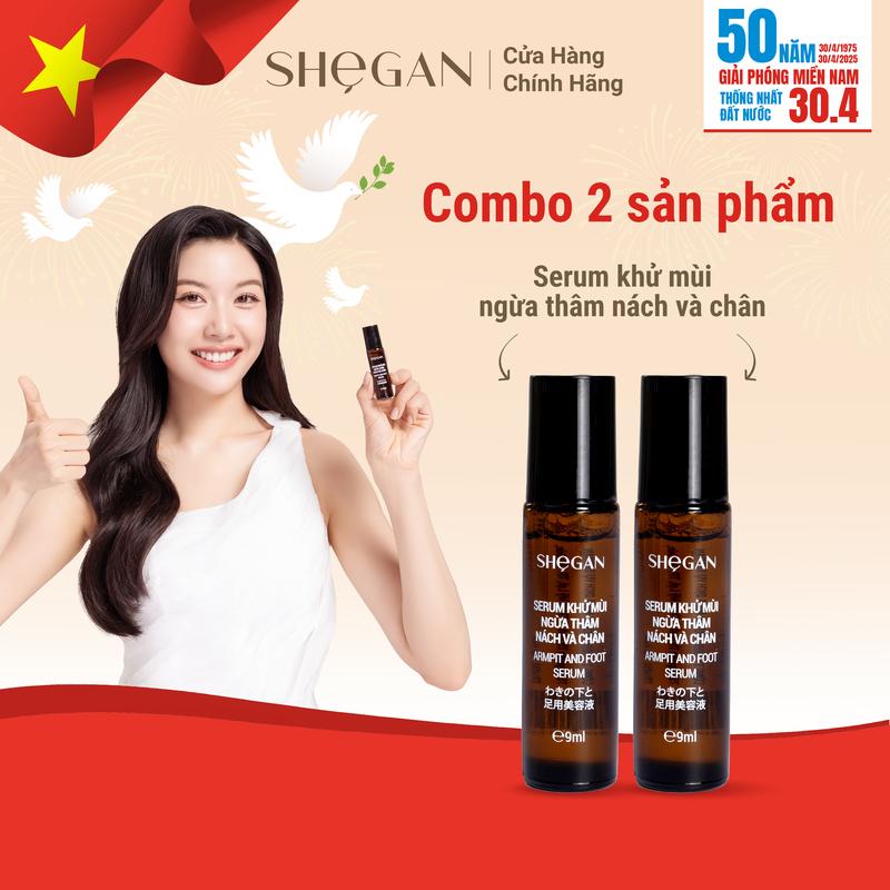 Combo 2 Chai Serum Khử Mùi Ngừa Thâm Nách Và Chân SHeGAN - Khử Mùi, Ngăn mùi Mồ Hôi, Dưỡng Ẩm Vùng Da Dưới Cánh Tay, Phù Hợp Cho Mọi Loại Da Khử Mùi Hôi