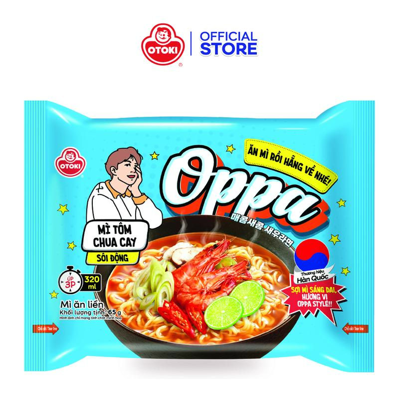 Combo 10 gói Oppa mì tương đen vị sườn heo ăn liền Otoki 65g