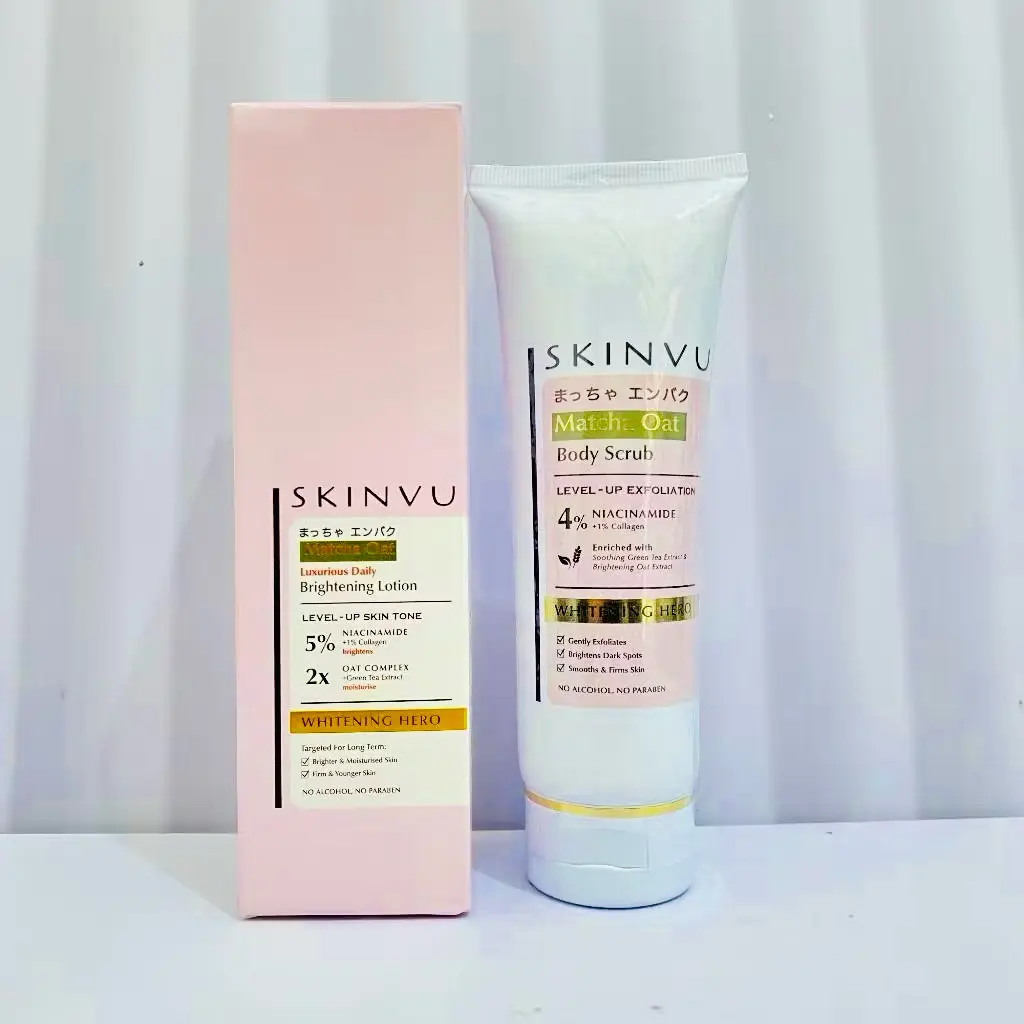 Skinvu Whitening Lotion Matcha Oat Brightening Lotion Hand Body Viral Memutihkan - Skinvu Lotion