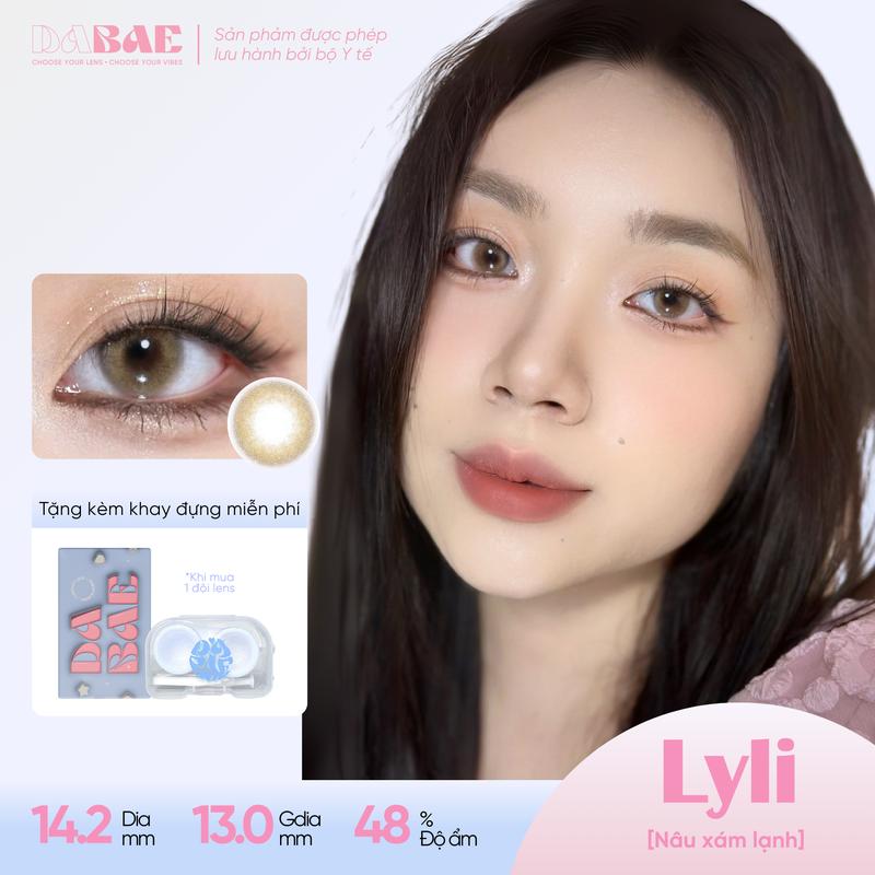  Lens cận Lyli kính áp tròng màu nâu hazel tự nhiên 3 tháng DIA 14.2mm có độ 0-8 Hàn Quốc hãng DABAE 