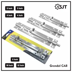 SJT - Grendel Pintu Jendela Stainless Tebal CAB 2"- 12" Inch