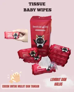 1 Pack Tissu Basah Isi 8 PCSTravel Mini, Aman Untuk Kulit Sensitif, Untuk Membersihkan Mulut Dan Tangan SS-8 tisu tisu  basah Bayi Tissue Wipes