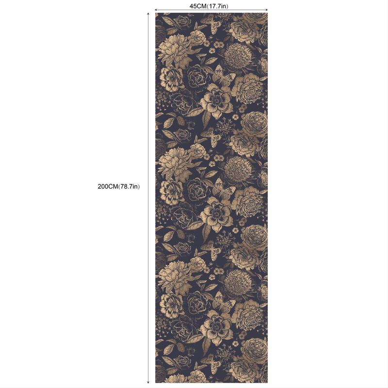 Retro Flower Pattern Wallpaper, 1 Count Removable Self-adhesive Wallpaper, Vintage Design Decorative Wallpaper For Living Room Bedroom Kitchen 1