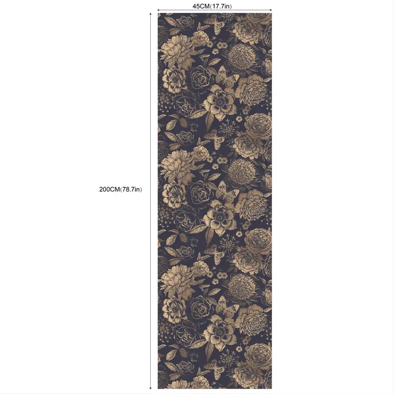 Retro Flower Pattern Wallpaper, 1 Count Removable Self-adhesive Wallpaper, Vintage Design Decorative Wallpaper For Living Room Bedroom Kitchen 1