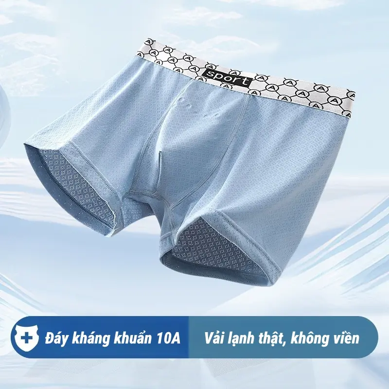 Quần Lót Boxer Lụa Băng, Dành Cho Nam Giới, Với Ion Âm Và Hạt Mát Xa, Công Nghệ Chăm Sóc Tôm Hùm, Bảo Vệ Kháng Khuẩn Lớp 10A