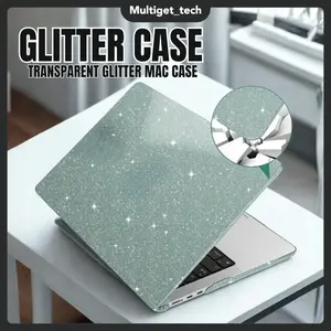Glitter Case Kompatibel Untuk Mac Book Casing Bening New Air Pro Retina 13 14 Inch M1 M2 Pelindung Transparan