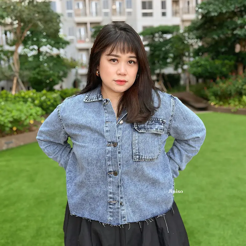 JINISO Big Size Jaket Jeans Oversize Seoul Blue Acid 3