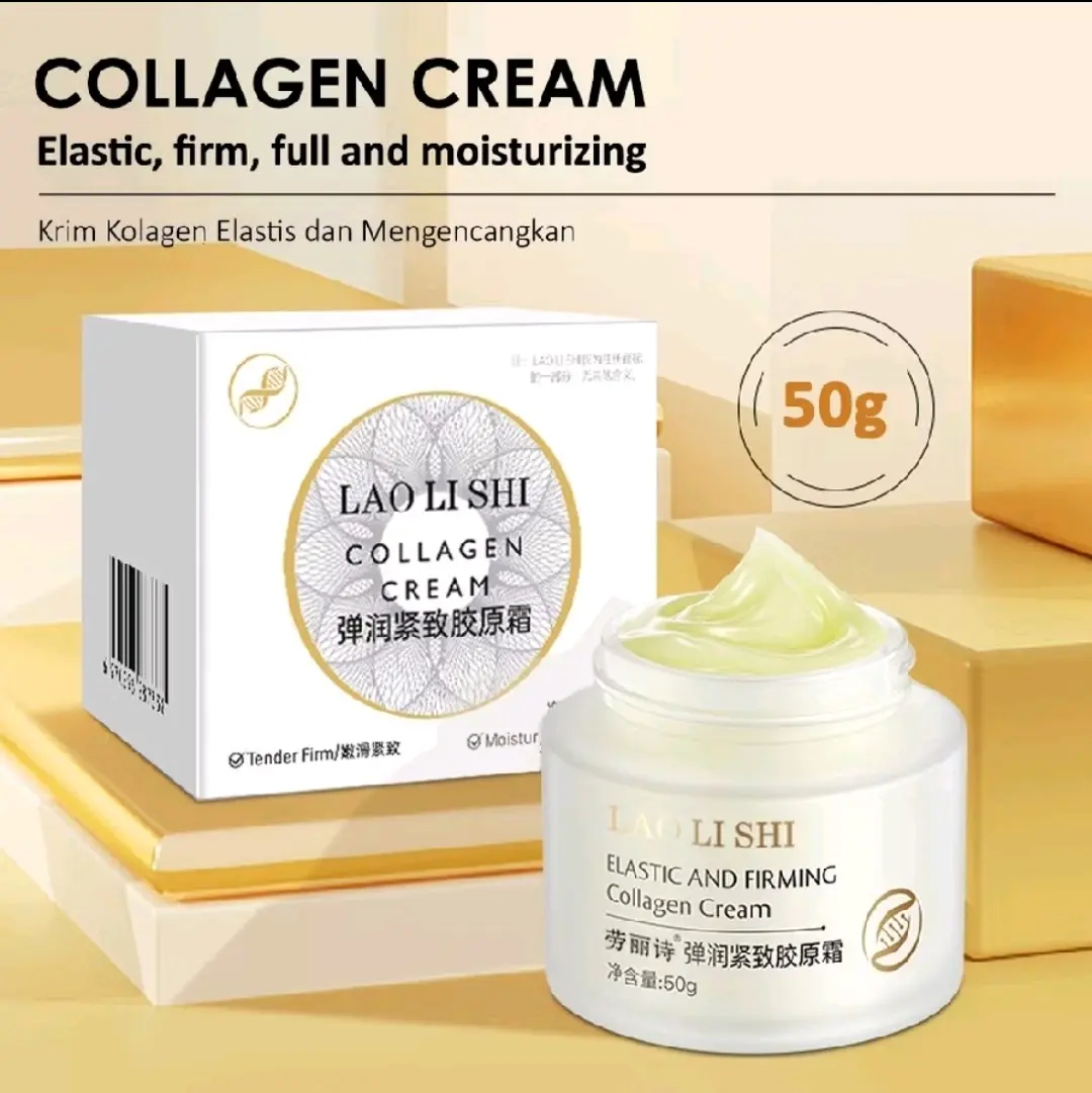 Lao Li Shi Collagen Cream Anti Aging Anti Wrinkle Memudarkan Kerutan Menyamarkan Garis Halus / Lao Li Shi Krim Kolagen Anti Penuaan Dini Mengencangkan