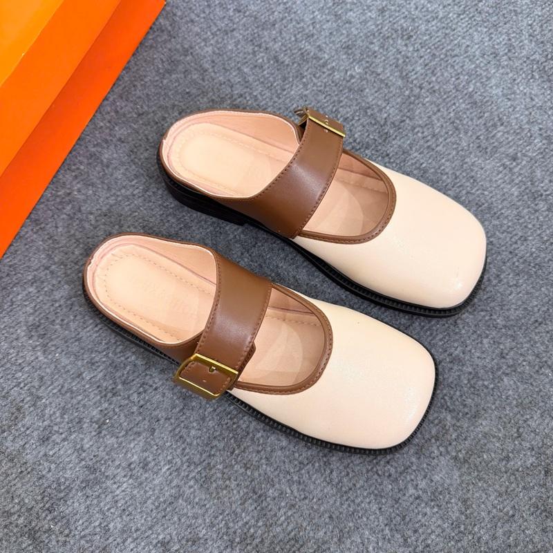 Sục Nữ Thời Trang Mũi Vuông Phối Màu Sang Chảnh, Da Mềm Đi Êm Dễ Phối Đồ SN29 2