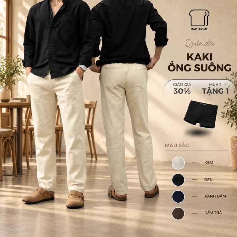 [COMBO GIÁ HỜI] Quần dài kaki nam NOAH PANTS, quần dài kaki lưng chun, form suông basic tôn dáng QK18 BAMI HOME store
