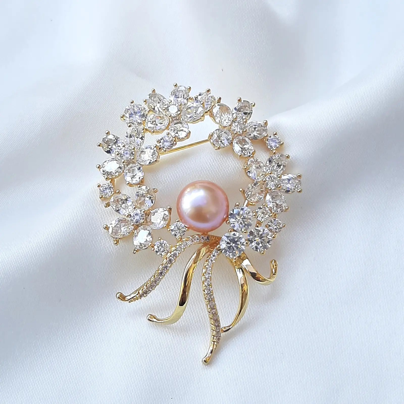 Bros Wanita Mutiara Elegan Size Mutiara Besar 10mm