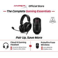 Gambar [BUNDLE] HyperX Headset Gaming Cloud III Wired Black-Red / Black Noise Cancelling Spatial Audio Leather + Pulsefire Fuse Wireless Black RGB Gaming Mouse 12000 DPI 6 Buttons - Black-Red dari HyperX Indonesia Kota Administrasi Jakarta Utara 2 Tokopedia