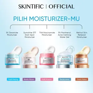 SKINTIFIC - Gel Moisturizer Series | 5X Ceramide Barrier Niacinamide Brightening Cream Alpha Arbutin | 377 Dark Spot Solution Glutathione | Retinol Skin Renewal Anti-Aging Cream | Sensitive Moisture Gel 40ml - Calm & Repair 2in1