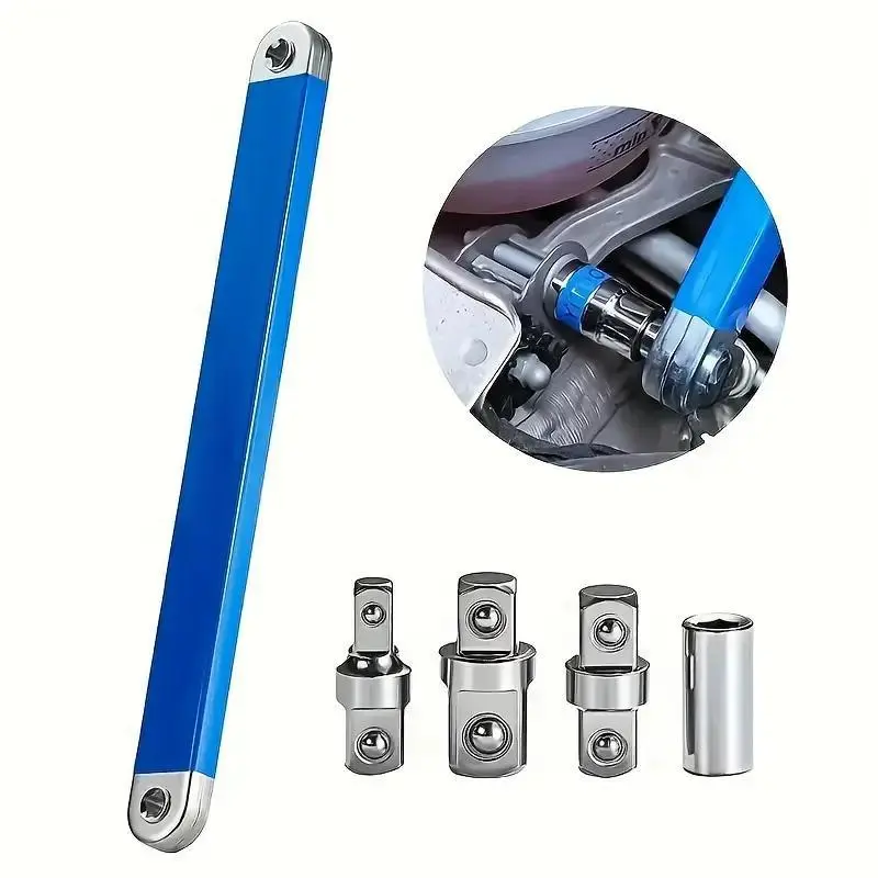 Universal Impact Ready Offset Extension Wrench Set, 1/2", 1/4", 3/8" Square Drive Adapters, Durable Wrench Set for Small Spaces and Tightening in Confined Areas 4