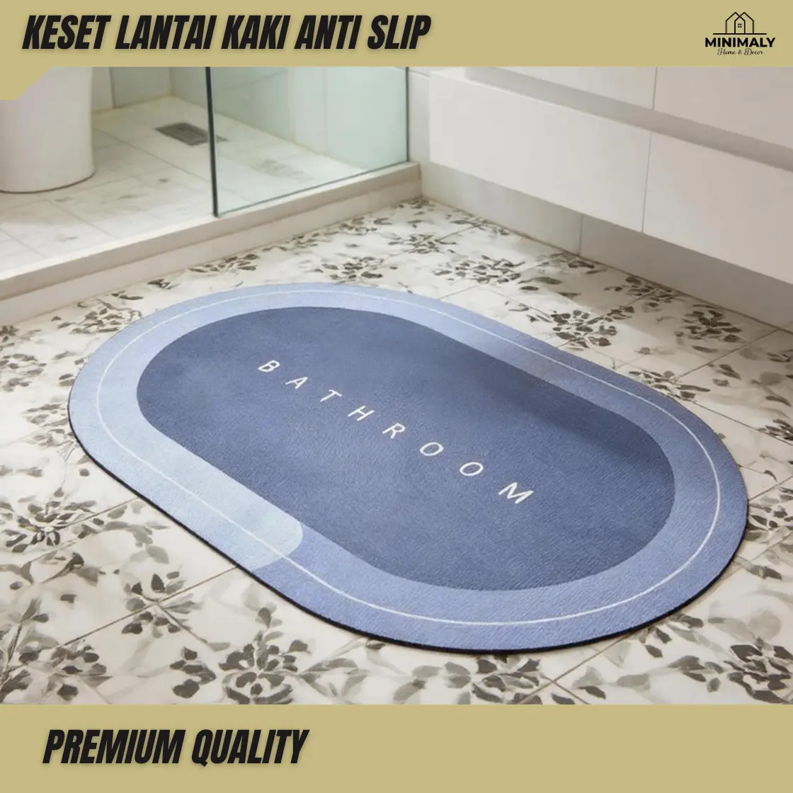 Minimaly Keset Kamar Mandi Anti Slip Bahan Microfiber Premium Lembut Nyaman Serap Air Cepat Cocok untuk Kamar Mandi Dapur dan Depan Pintu