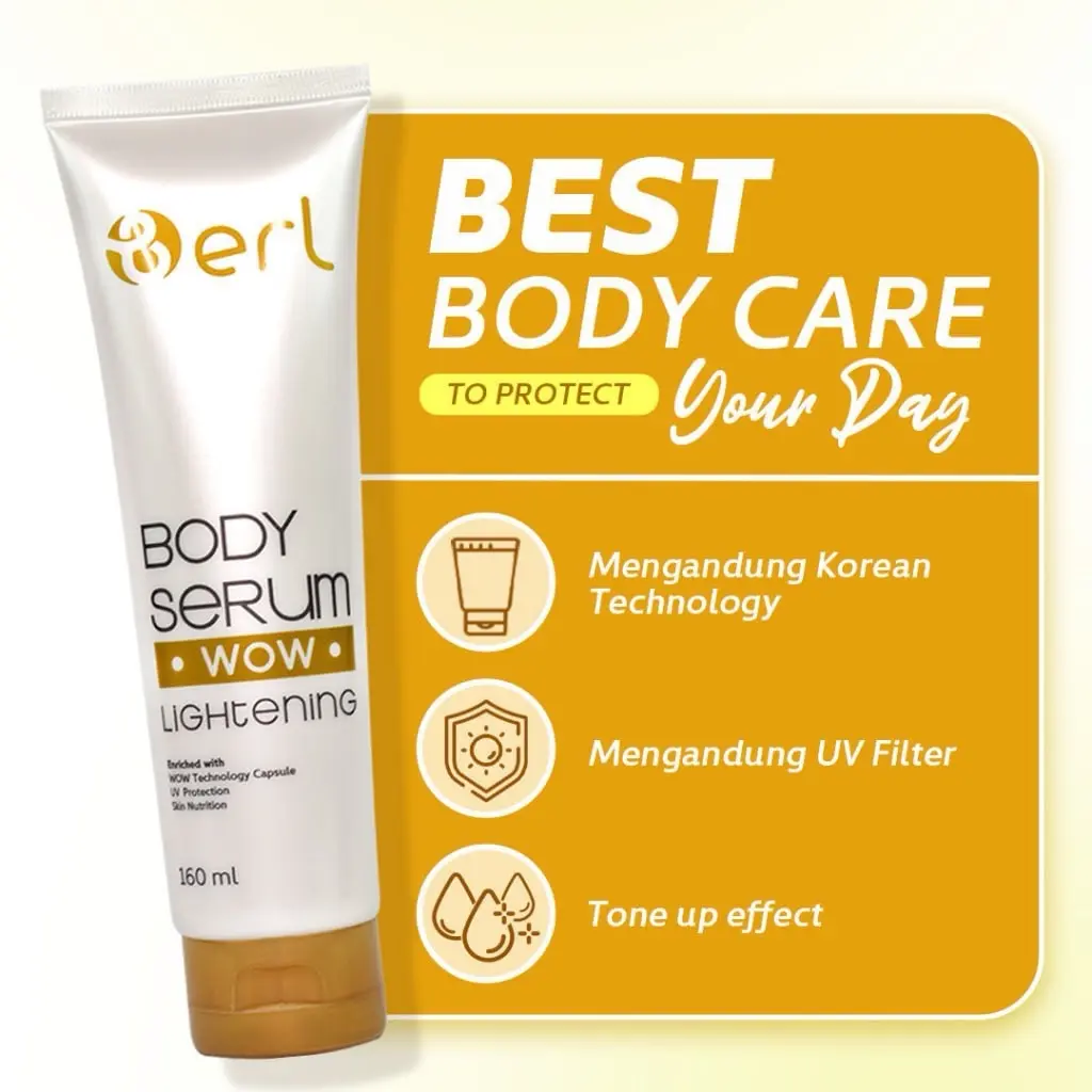 B ERL WoW LIGHTENING BODY SERUM Mencerahkan Lotion Pencerah Laki-Laki Perempuan Tubuh Arbutin Selangkangan Handbody Perawatan