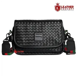 Leather Concept VEEV Tas Kulit Pria Tas Selempang Cowok Tas Pria Tas Kecil Pria hitam