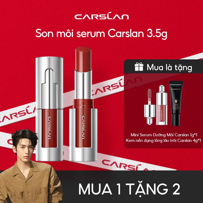Son môi Carslan Essence Nuôi dưỡng phục hồi đa diện Dưỡng ẩm không dính môi lâu trôi 3.5g+[Free gifts] Kem nền dạng lỏng size 5g*1+son bóng mini*1