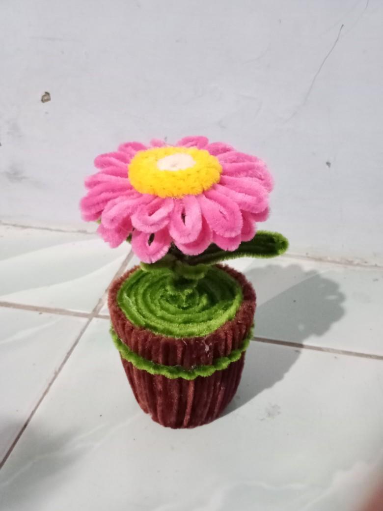 Product Introduction of Bunga Pot Kawat Bulu untuk Dekorasi Meja dan Dinding - Hadiah 3