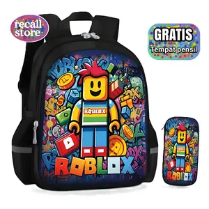 Tas Sekolah Anak Roblox TK SD Bonus Tempat Pensil Karakter Anak Viral/Tas Ransel Anak Roblox